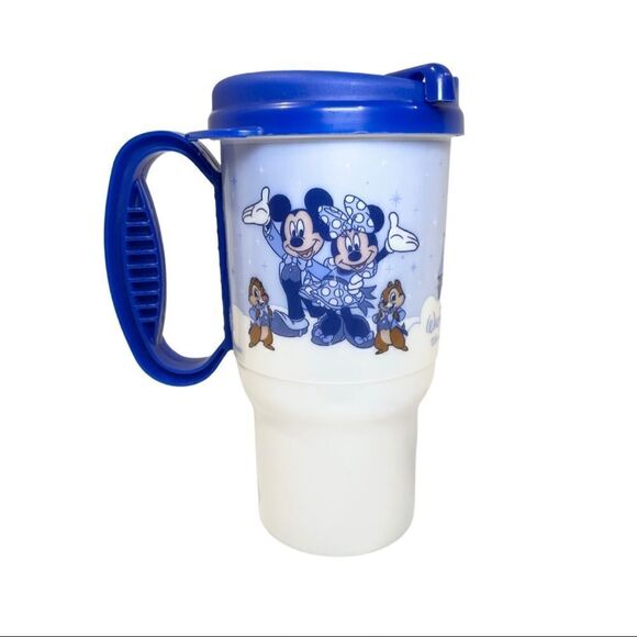Blue and White Walt Disney World Coca-Cola Whirley Travel Mug Souvenir Cup 2007 - Picture 1 of 6